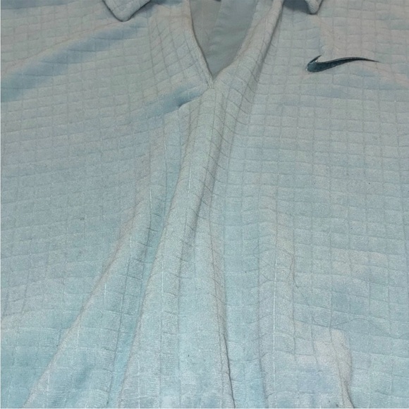 Nike Cropped Sweatshirt Womens Medium Light Blue Swoosh Pullover Long Sleeve - Picture 4 of 8